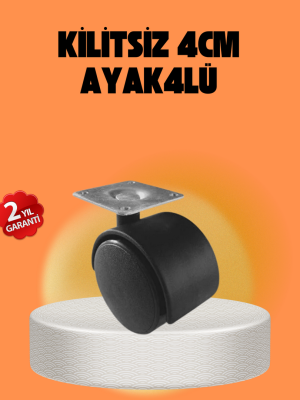 Kilitsiz 4 cm Tekerlek Ayak 4’lü Set Sessiz ve Dayanıklı
