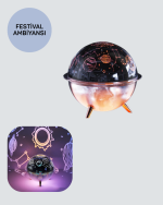 Uzay Temalı Projeksiyonlu Nemlendirici USB Güçlü Gece Lambası - Görsel 4