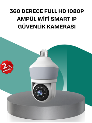 Kablosuz 360° Döner Başlıklı Full HD Güvenlik Kamerası