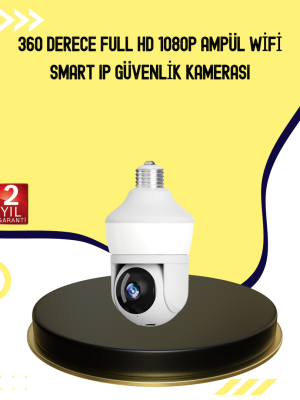1080P Görüntü Kaliteli Wi-Fi Ampul Tipi Güvenlik Kamerası