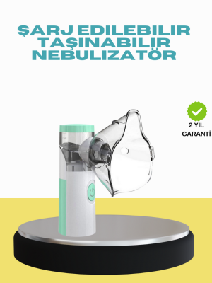 Sessiz Çalışan Taşınabilir Şarjlı Nebulizatör