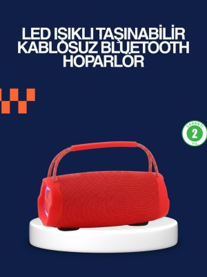 Derin Baslı Çift Hoparlörlü Taşınabilir Kablosuz Hoparlör