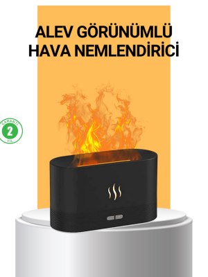 Modern Tasarımlı Alev Efektli LED Aromaterapi Hava Nemlendirici