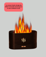 Aromatik Oda Kokusu Difüzörü Alev Tasarımlı LED Işıklı Nemlendirici - Görsel 2