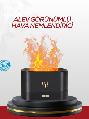 LED Işıklı Buhar Makinesi Alev Efektli Kumandalı Oda Nemlendirici