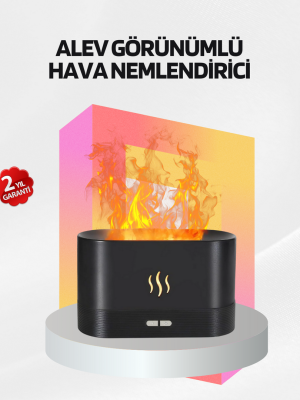 Alev Görünümlü Hava Nemlendirici Kumandalı LED Işıklı Aromatik Difüzör