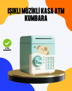 Çocuklar İçin Su Yeşili ATM Kasa Tasarımlı Şifreli Kumbara