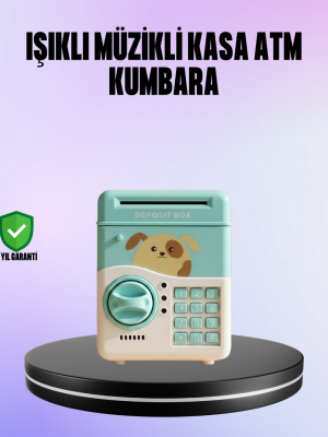 Su Yeşili Elektronik Şifreli ATM Tasarımlı Para Biriktirme Kumbarası