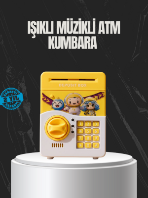Sarı Renk Otomatik Para Çeken Şifreli Çocuk Kumbarası
