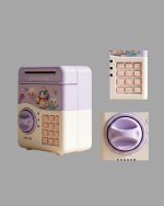 ATM Tasarımlı Şifreli Işıklı Çocuk Kumbarası Mor - Görsel 2