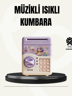 Elektronik Şifreli ATM Görünümlü Çocuk Kumbarası Mor