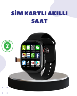 Sesli Arama Özellikli SIM Kartlı Siyah Akıllı Saat