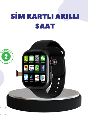 Sesli Arama Özellikli SIM Kartlı Siyah Akıllı Saat