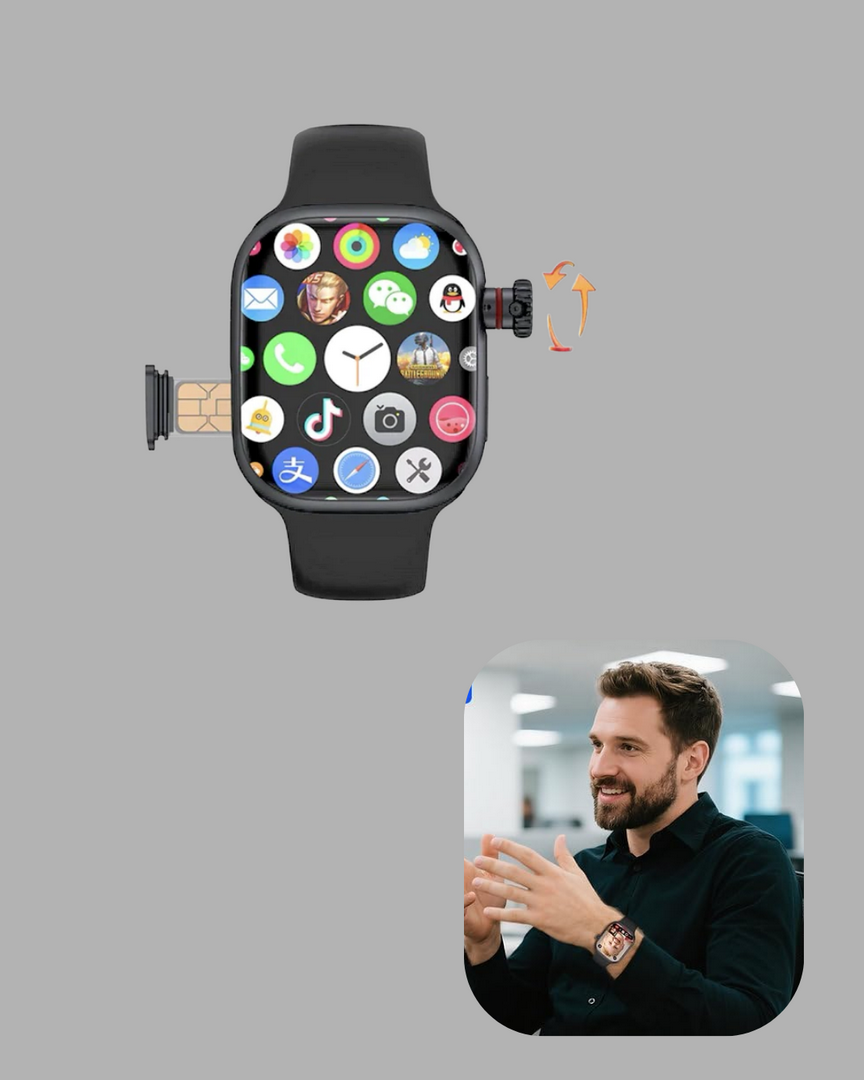 1247954_10-114.png Telefon Bağımsız SIM Kartlı Akıllı Saat Nabız Ölçerli - Görsel 5