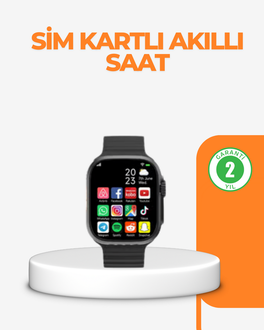 1247954_3-146.png Telefon Bağımsız SIM Kartlı Akıllı Saat Nabız Ölçerli - Görsel 1