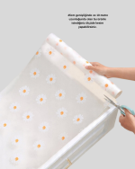 10 Metre Papatya Desenli Kaymaz Çok Amaçlı Dolap İçi Örtü - Görsel 4