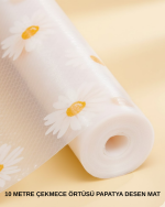 10 Metre Papatya Desenli Kaymaz Dolap ve Çekmece İçi Mat