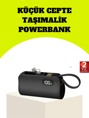 Dahili Type-C Konektörlü Mini 2000mAh Powerbank