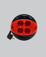 Kırmızı Renk 5 Metre 4’lü Kablolu Priz Makarası - Görsel 2