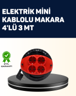 Ev ve Ofis İçin 3 Metre Kablolu 4 Priz Makarası