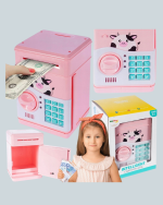 Pembe Şifreli Eğitici ATM Kasa Çocuk Kumbarası - Görsel 5