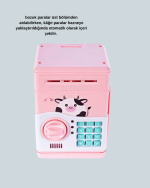Pembe Şifreli Eğitici ATM Kasa Çocuk Kumbarası - Görsel 2