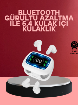 LED Ekranlı Şarj Kutulu Kablosuz Kulaklık Net Arama Özellikli