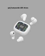 LED Ekranlı Şarj Kutulu Kablosuz Kulaklık Net Arama Özellikli - Görsel 3