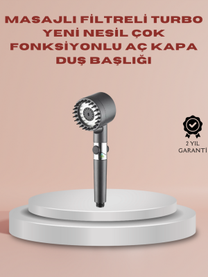 Filtreli Masaj Özellikli Duş Başlığı Aç Kapa Tuşlu