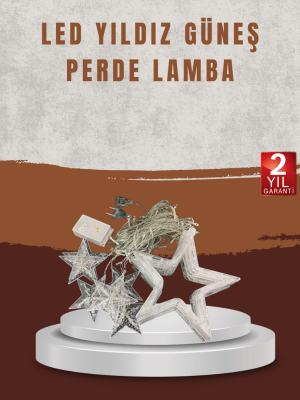 Yıldız Desenli Perde Tipi Peri Led 3x3 Metre Aydınlatma