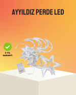 Yanıp Sönen ve Sabit Modlu Yıldız Ay Perde Led Işık