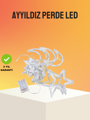 Yanıp Sönen ve Sabit Modlu Yıldız Ay Perde Led Işık
