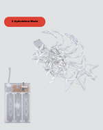 Yanıp Sönen ve Sabit Modlu Yıldız Ay Perde Led Işık - Görsel 4