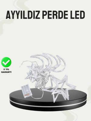 İç ve Dış Mekan Uyumlu Pilli Yıldız Ay Peri Led Perde
