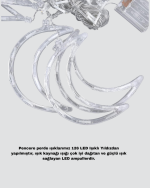 Pilli Çalışan Yıldız Ay Perde Led Işık 2 Modlu Dekorasyon - Görsel 5