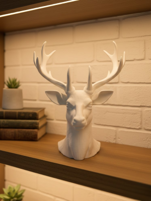 Dekoratif Beyaz Geyik Biblo Salon ve Raf Dekoru