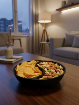 Dekoratif Siyah Çerezlik Kase 4’lü Set 3x12 cm