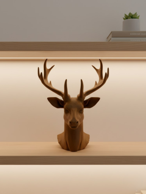 Dekoratif Kahverengi Geyik Biblo Salon ve Raf Dekoru